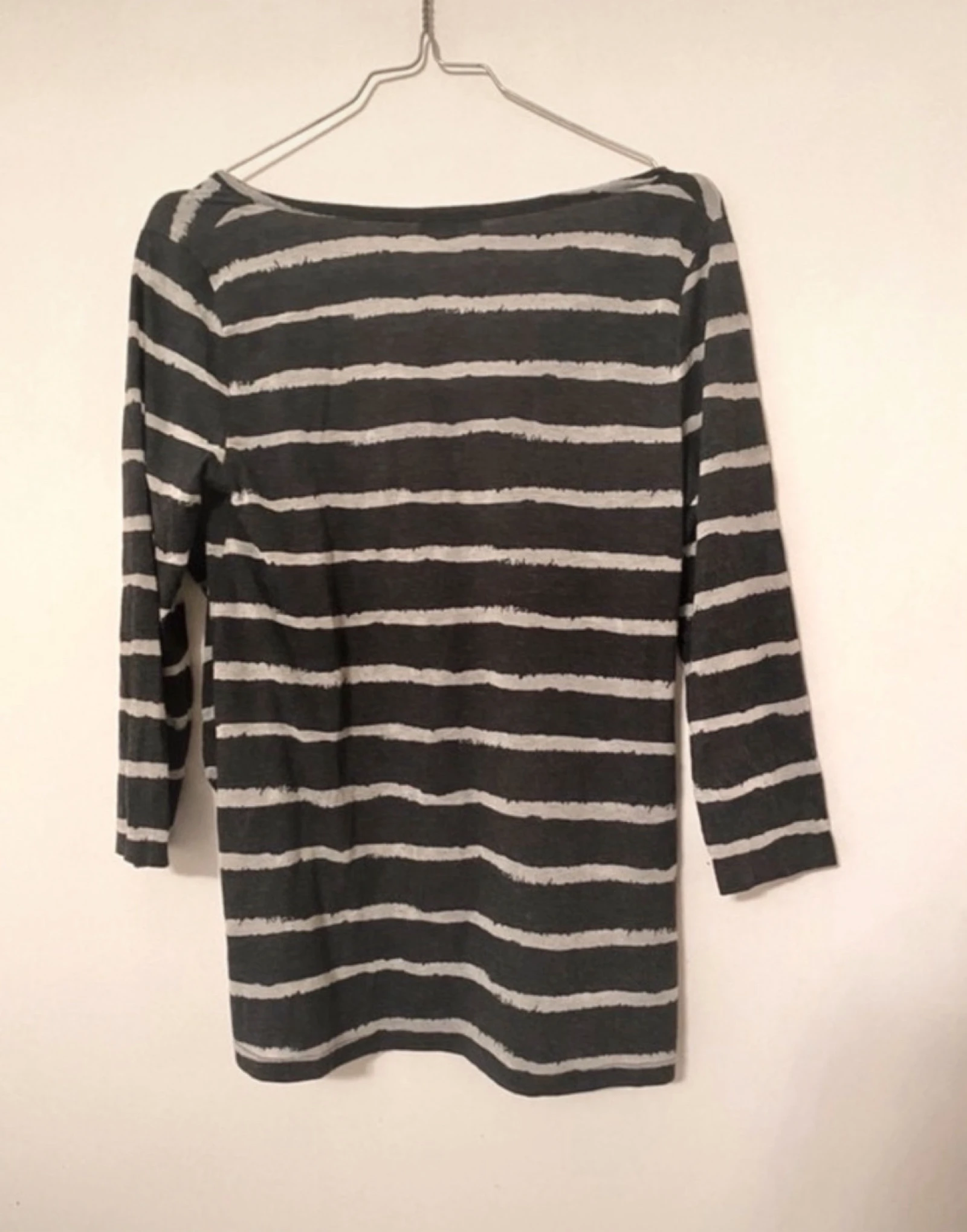 Phildar S Top 2-in-1 grijs antraciet gestreept & luipaardprint gebreide top met geïntegreerde vest – photo 3